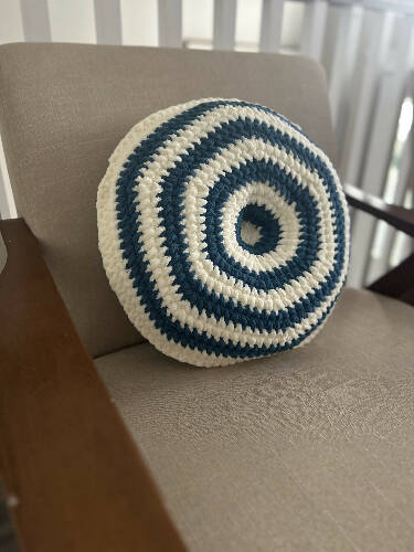 Striped donut pillow