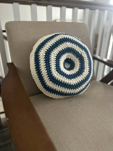 Striped donut pillow
