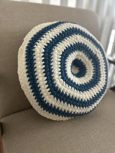 Striped donut pillow
